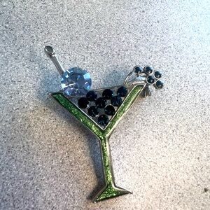 Green and Blue Cocktail Brooch